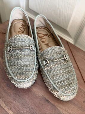 Girls Sam Edelman Mint Green Tweed Bit Loafers